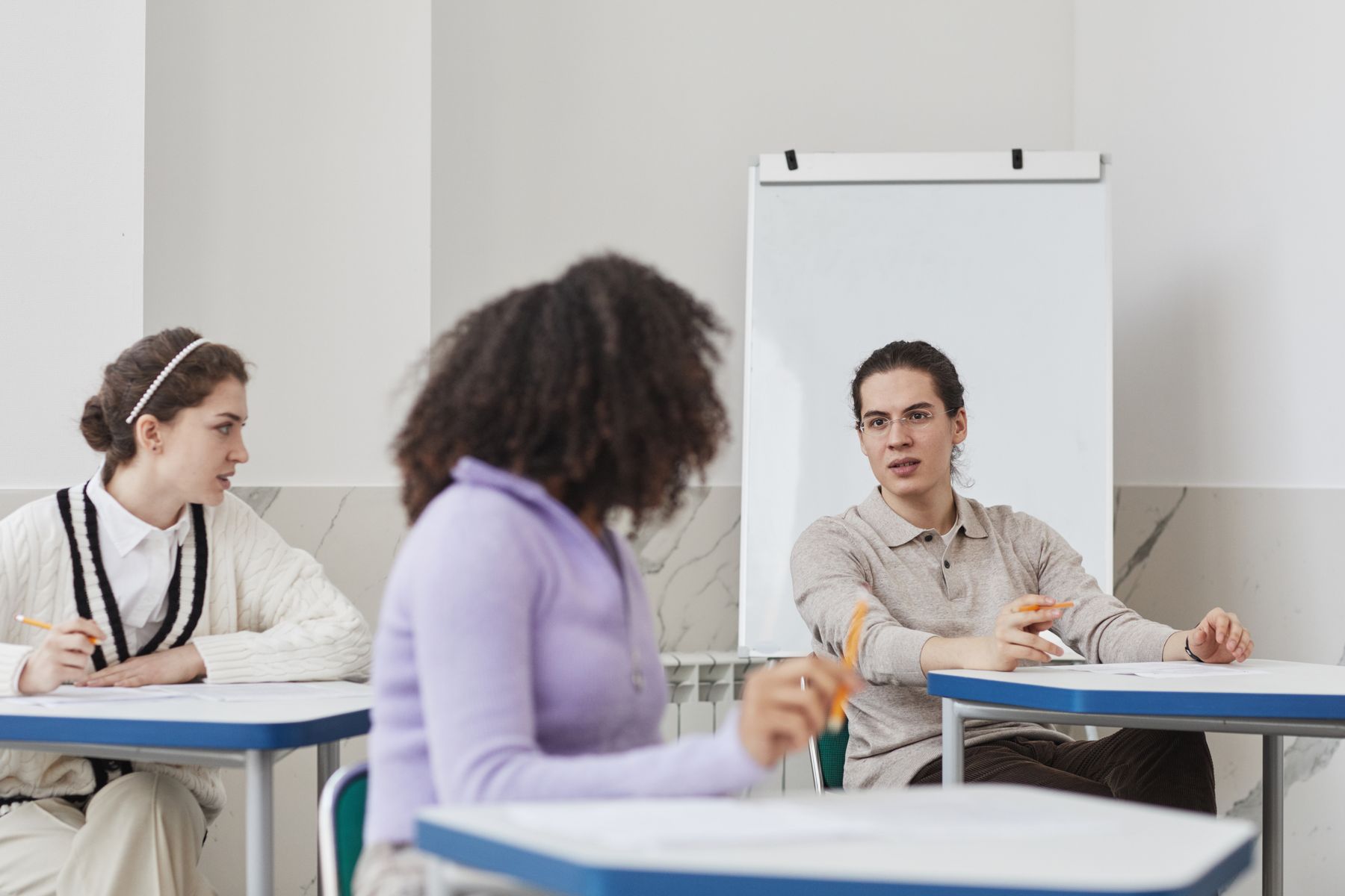 Students listening to one another